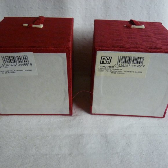 2 Inside Art Blown Glass Hand Painted Ornaments by FIGI Bald Eagle & Coyotes - Picture 11 of 11